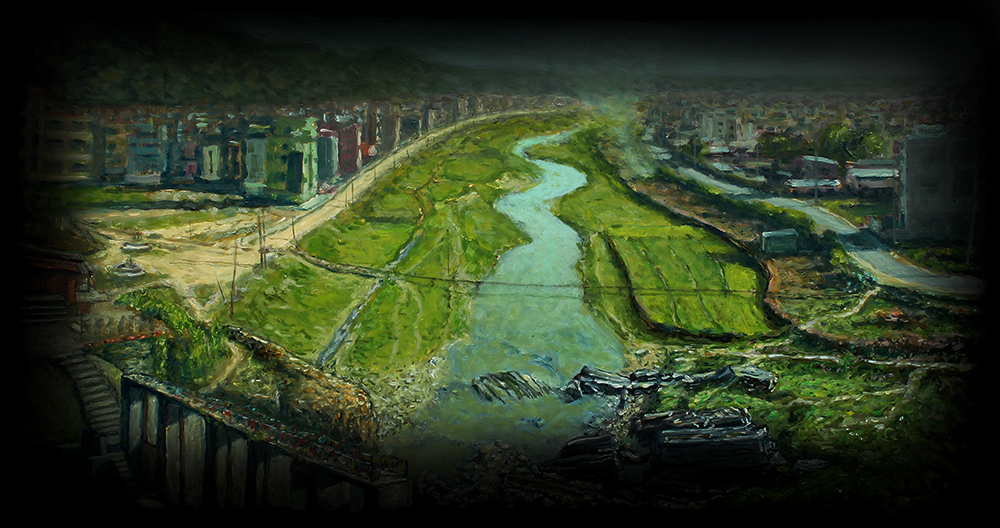 Bagmati River flowing into Kathmandu, Nepal revised dark website 72